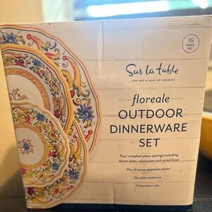 COPY - NON-USED Floreale Outdoor or Indoor dinnerware set. Multicolored design!